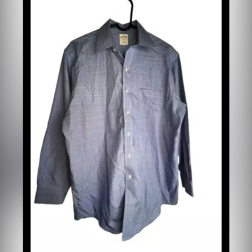 Brooks Brothers 346 Men 15.5 2/3 Regular Fit Non Iron Button Up Dress Shirt Blue - Picture 2 of 15